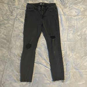 Womens Black Old Navy Skinny Jeans with Holes